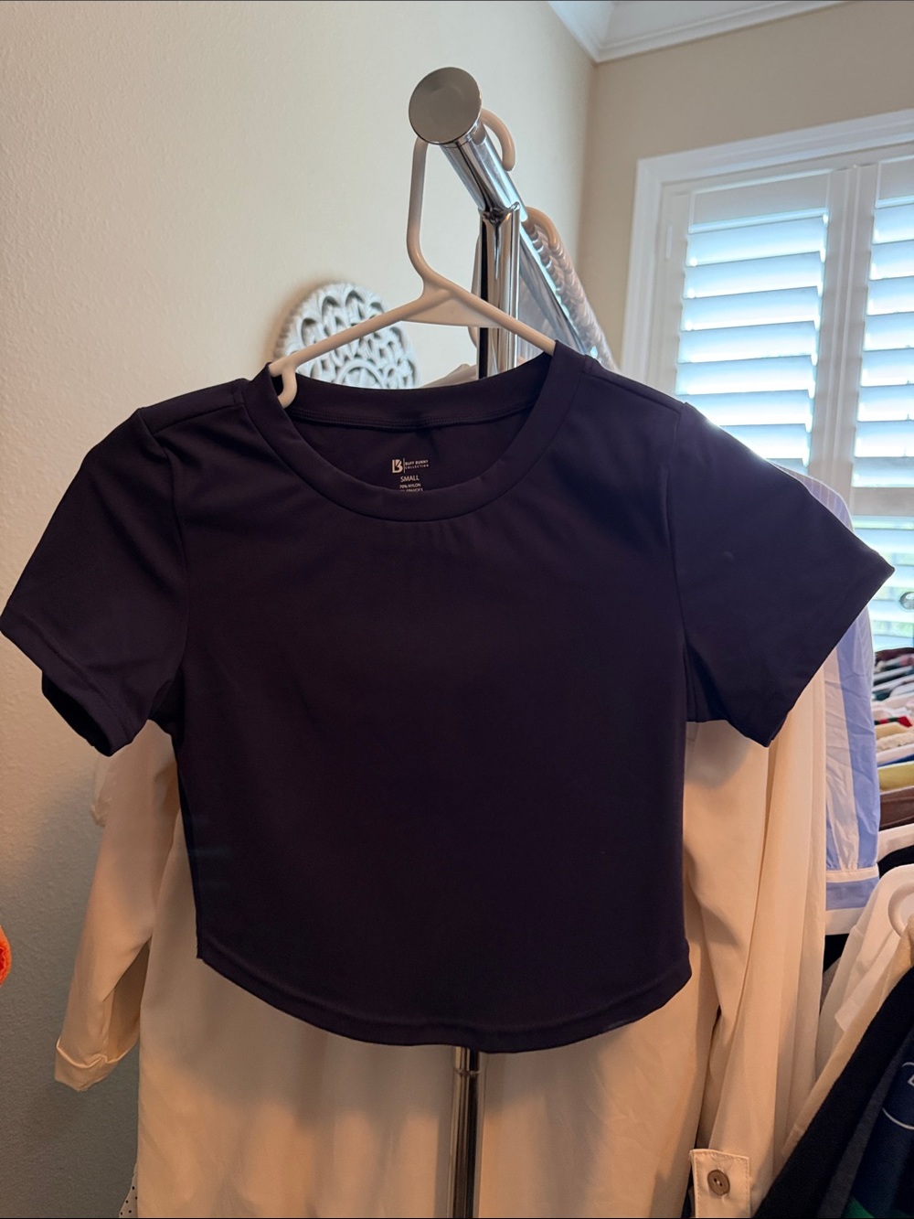 BuffBunny Navy Cropped Crew Tee